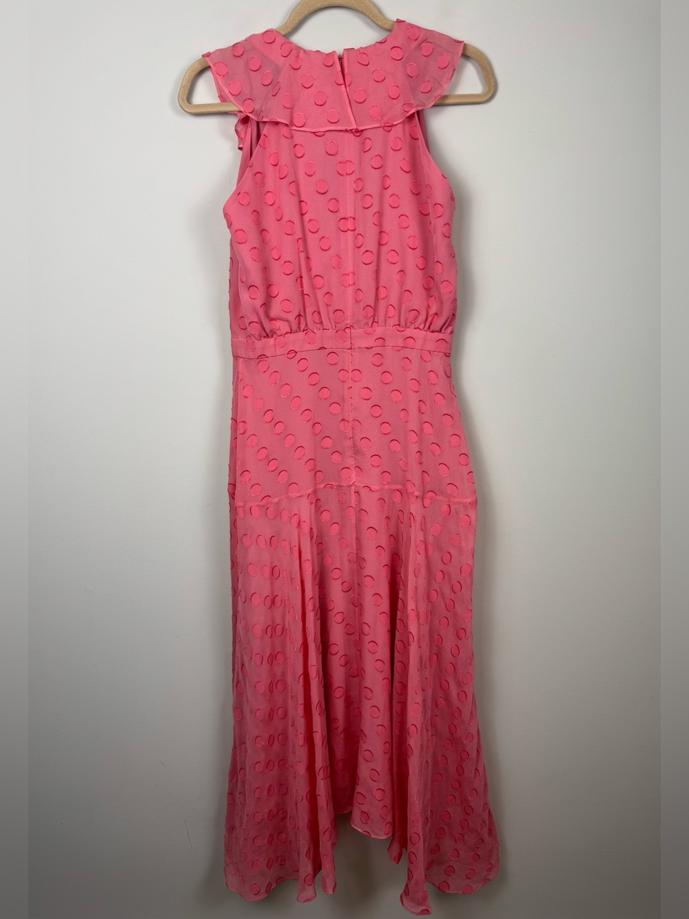 SALONI Rita Large Polka Jacquard Dress in Watermelon Pink - Picture 6 of 6